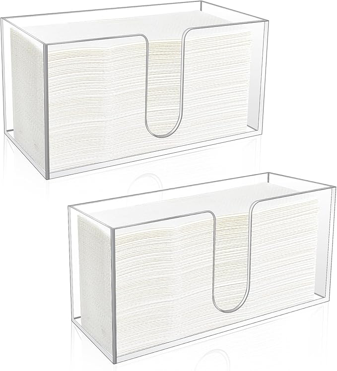 Acrylic paper towel holder countertop napkin dispenser for kitchen bathroom and restaurant – transparent 5mm acrylic