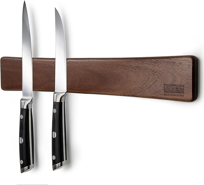 Acacia wood magnetic knife strip 16-inch – white-label wall-mounted knife holder for kitchen organization