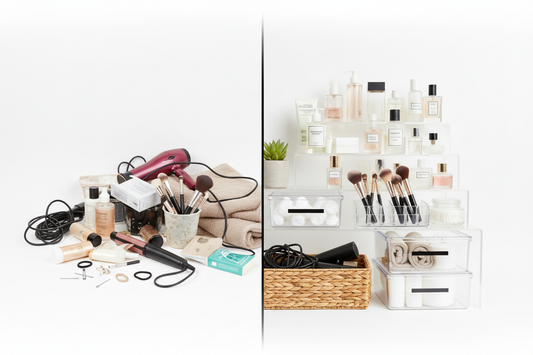 5 common bathroom organization mistakes before and after comparison