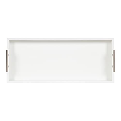 Kate and Laurel Lipton Narrow Decorative Tray; 10 x 24; White - Image 6