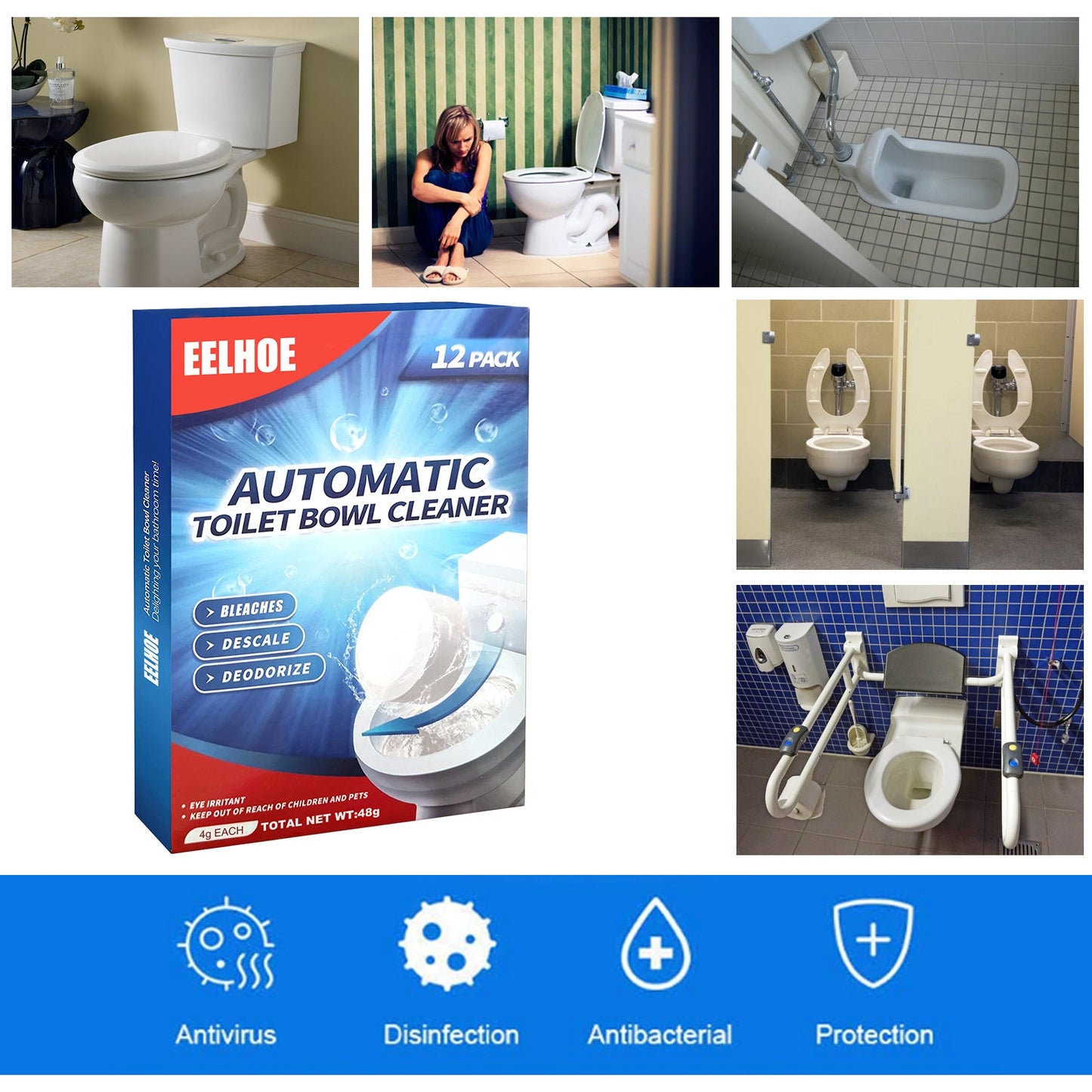 Toilet Cleaning Effervescent Tablets – Lemon Scent Fizzing Cleaner | Fixory911
