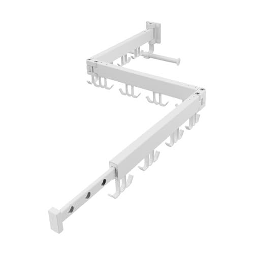 JOOM Aluminum Wall Mounted Clothes Drying Rack, 51-Inch Tri-Fold - Image 2