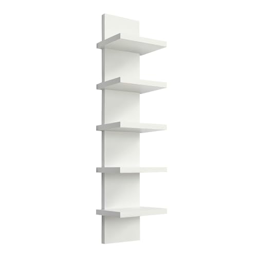 YEXEXINM 5 Tier Wall Shelf Unit - Narrow Smooth Laminate Finish - Image 2