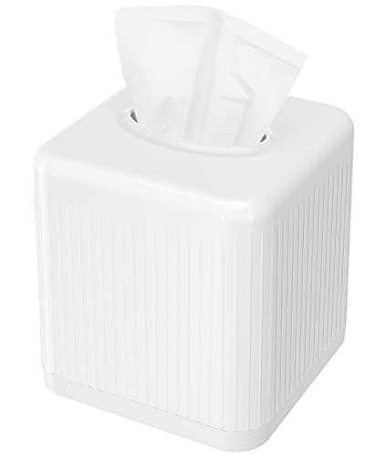 Livelab Tissue Box Cover with Base, Square Plastic Tissue Box - Image 2