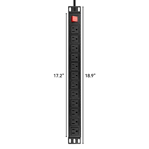 BTU Power Strip Surge Protector Rack-Mount PDU, 12-Outlet Power - Image 4