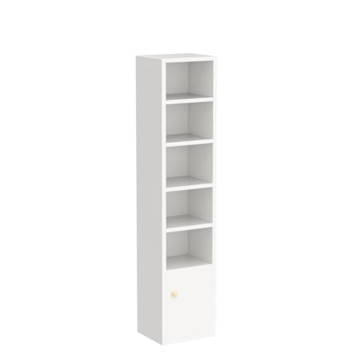 IOTXY Narrow Corner Bookcase with Door - White 59" Tall Gap - Image 6