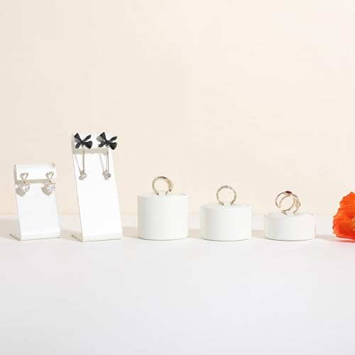 3pcs White Ring Display Stand for Selling, PU Leathe | All Products - Image 3