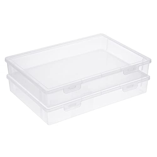 BTSKY Clear Plastic Storage Box with Flap Lid, Multipurpose Craft - Image 2