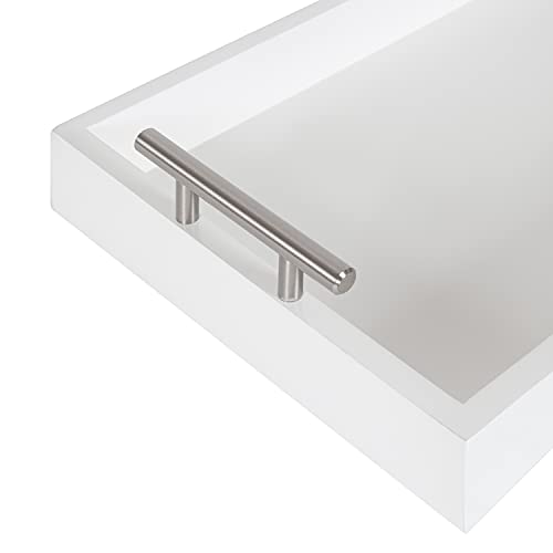 Kate and Laurel Lipton Narrow Decorative Tray; 10 x 24; White - Image 7
