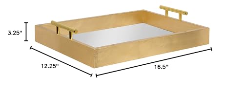 Kate and Laurel Lipton Decorative Mirror Tray with Polished Metal - Image 6