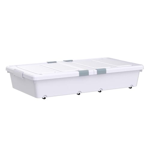 3 Pack Large Rolling Under Bed Storage Bin With Wheels, Sliding - Image 4