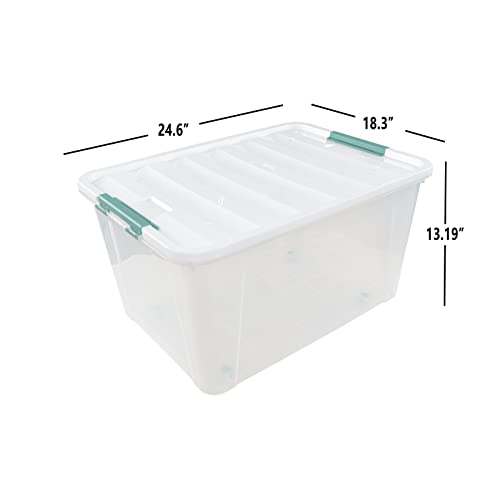 80 L Extra Large Plastic Storage Box, Clear Large Plastic Storage - Image 3