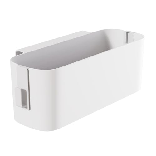 Bedside Hanging Caddy Storage Shelf Organizer with 2 Hooks White - Image 2