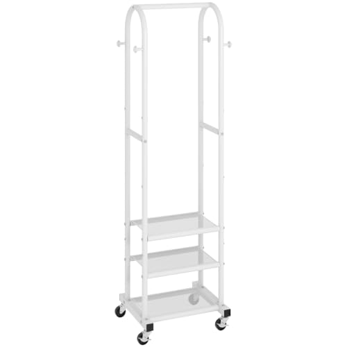Portable Clothes Rack with Wheels, Space Saving Metal Clothing - Image 5