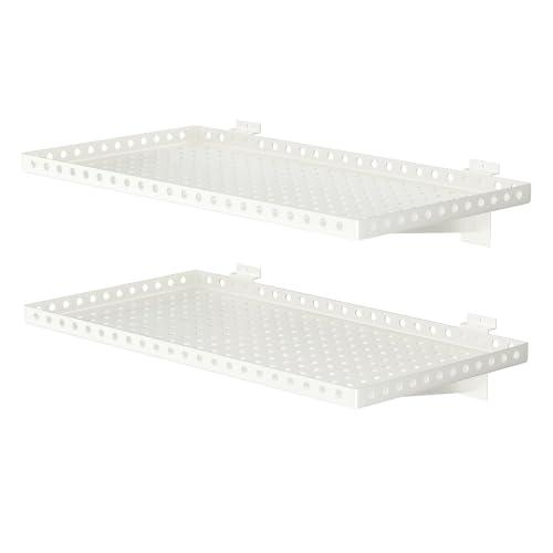 2 Pack Heavy Duty Slatwall Shelves 14 X 24 Inch, White - Image 2
