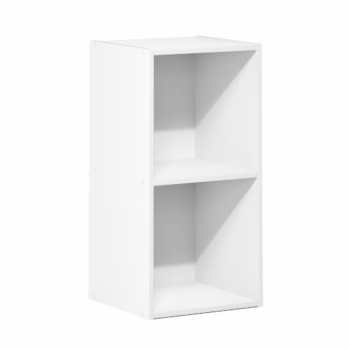 Furinno LUDER Book Shelf, 2-Cube Bookshelf, Bookcase, White - Image 7