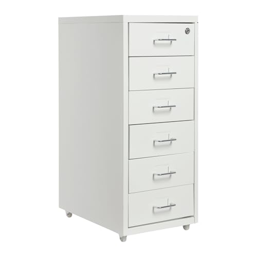 6 Drawer Rolling Vertical File Cabinet, for Home Office - Image 2