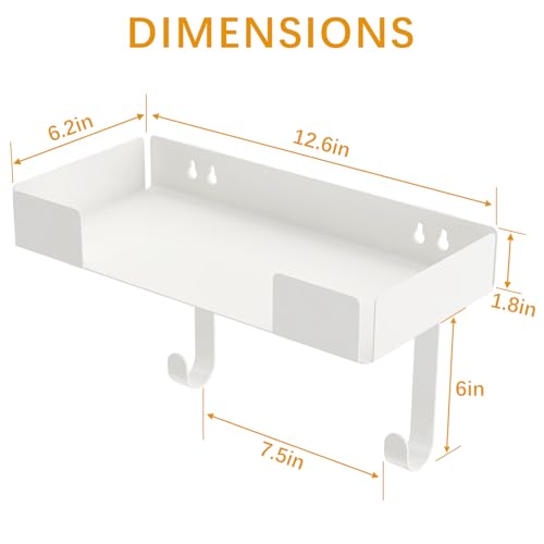 Ironing Board Holder, Iron Board Storage Hanger White-with Shelf - Image 3