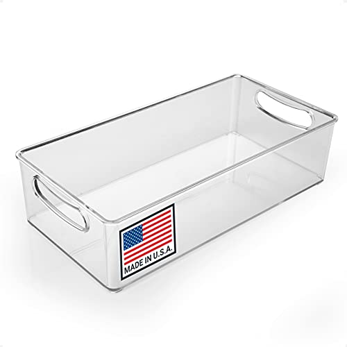 Pikanty Clear Refrigerator Organizer Bin with Handles — 11 Inch - Image 2