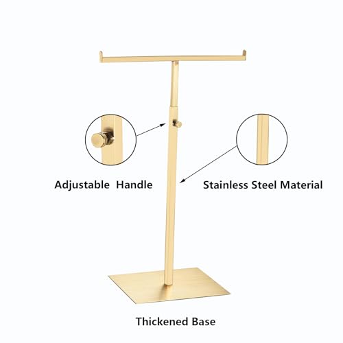 T Shaped Purse Display Stand Adjustable Height,Stainless Steel - Image 3