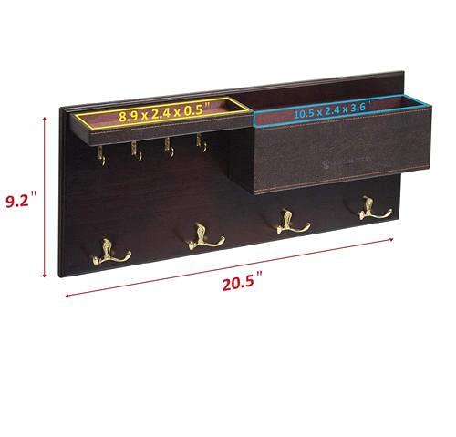 JackCubeDesign Entryway Coat Rack Wall Mount Key Holder Mail - Image 7