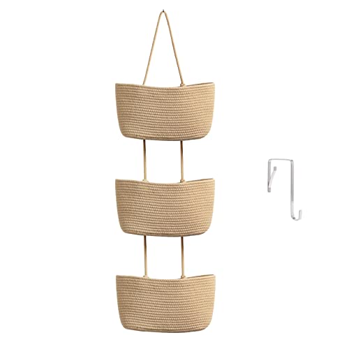 TeoKJ Over the Door Hanging Storage Basket Woven 3 T | All Products - Image 2