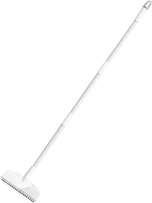 Long Handle Floor Scrub Brush with Squeegee Multi-Functional Bathroom and Tile Cleaning Tool Heavy Duty Hard Bristles for Efficient Scrubbing and Water Removal for Home Use