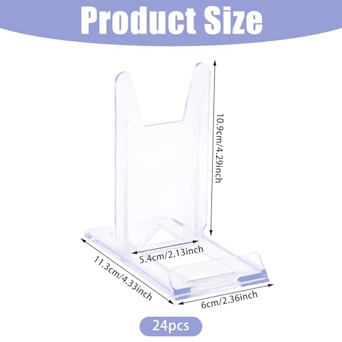 FREEEBLOSS 24 Pcs Acrylic Book Stand Adjustable Clear Display - Image 3