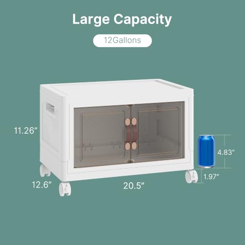 192QT Lockable Plastic Storage Bins, 4 Pack Collapsible Cabinets - Image 3
