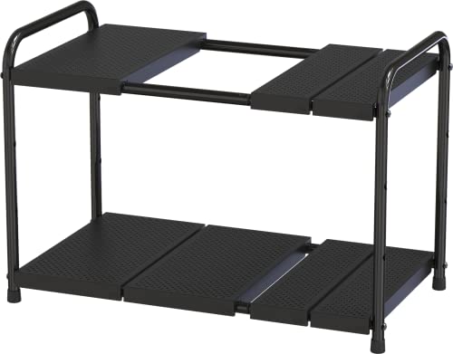 Deco Brothers Under Sink 2 Tier Expandable Shelf Organizer, Black - Image 2