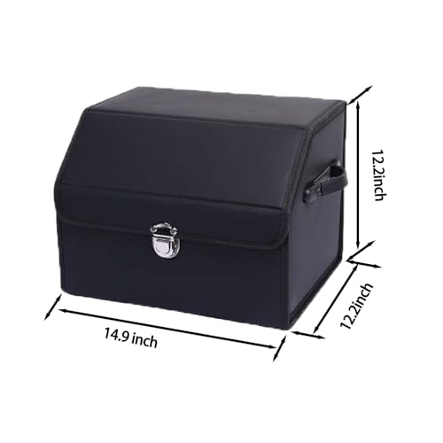 Car Trunk Organizer Leather Storage Box with Lid for Trunk - Image 3