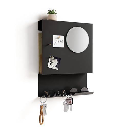 Key Holder Wall Mount and Mail Organizer, Black - Image 2