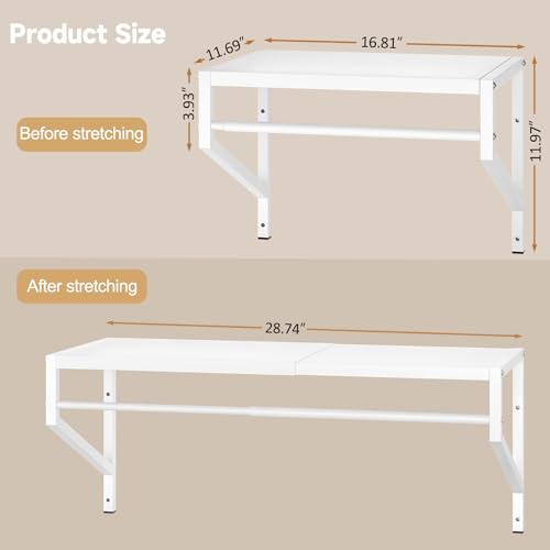 ThreeHio Expandable Closet Shelves Wall Mounted, 2 Pack - Image 4