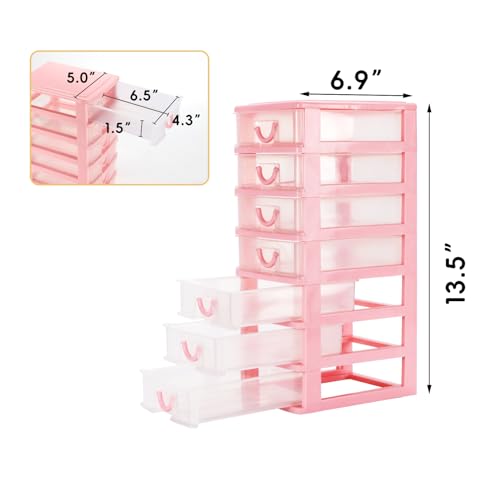 Rempry Mini Plastic Organizer with 7 Clear Drawers - Image 4