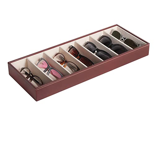 J JACKCUBE DESIGN 7 Slot Sunglasses Organizer, Leather Eyeglass - Image 4