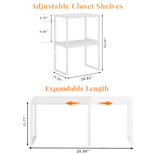 ThreeHio 2 Pack Stackable Closet Organizers and Storage Shelves - Image 3