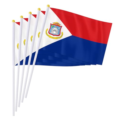 PTEROSAUR 50 Pack Sint Maarten Handheld Flag, 5.5x8.2 Inch - Image 2