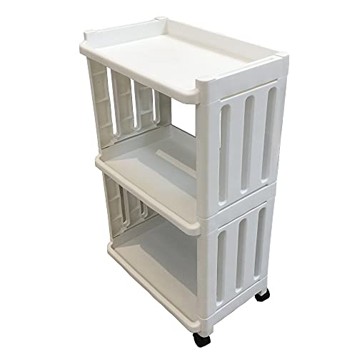 Rolling Storage Utility Cart Slim Organizer Shelf with Wheels 3 - Image 2