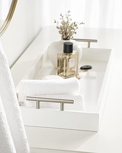 Kate and Laurel Lipton Narrow Decorative Tray; 10 x 24; White - Image 4