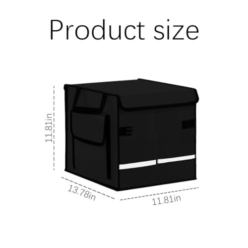 Car Trunk Organizer with Lid Collapsible Oxford Cloth Black - Image 3