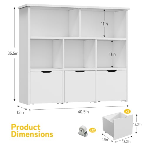 Teckid 2-in-1 Toy Storage Organizer with 5 Cubbies | Home Organization - Image 3
