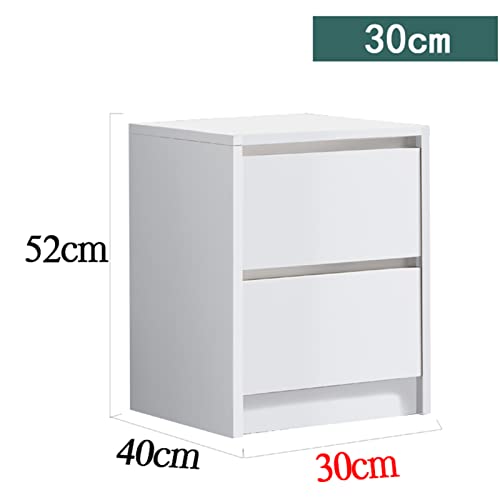 White Bedside Table Modern Simple Nightstand with 2 Storage - Image 4