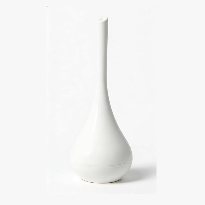 White Bathroom Decor Toilet Brush and Holder Set,Modern Toilet Bowl Brush Household Cleaning Brush for Bathtub