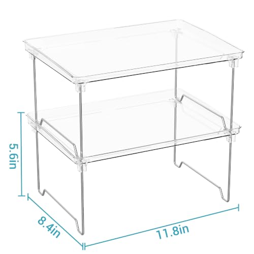 STARLATTA 2 Pcs Cabinet Organizer Shelf, Stackable Kitchen - Image 4