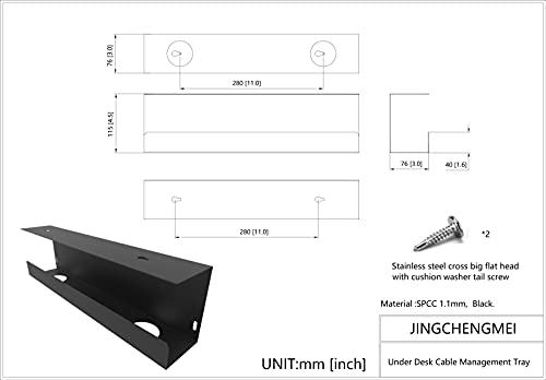 Under Desk 17 inch Wide Cable Management Tray - Image 4