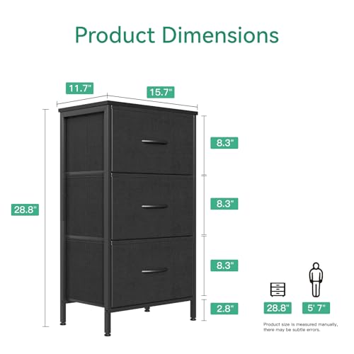 AODK Small Dresser for Bedroom Nightstand with 3 Storage Drawers - Image 4