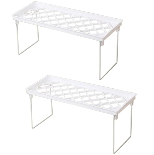 2 Pack Storage Rack, White Leakage Shelf for Placing Cups - Image 2