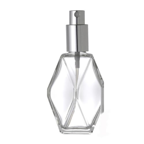 The Parfumerie Diamond 2 oz.Spray Perfume Bottle. Fine Mist Luxury Perfume Cologne Atomizer for Essential Oil Aromatherapy Perfume Cologne Refillable (2 oz. 12 Bottles, Silver)