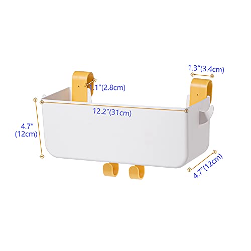 Hanging Storage Basket with Hooks, Bedside Organizer Shelf - Image 4