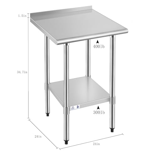 ROCKPOINT Stainless Steel Table for Prep & Work | Home Organization - Image 4